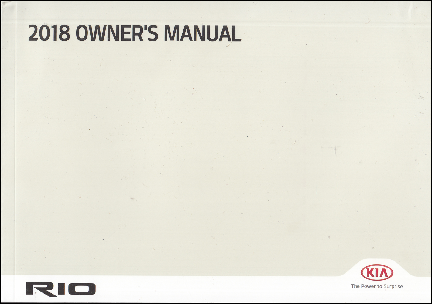 2018 Kia Rio Owners Manual Original