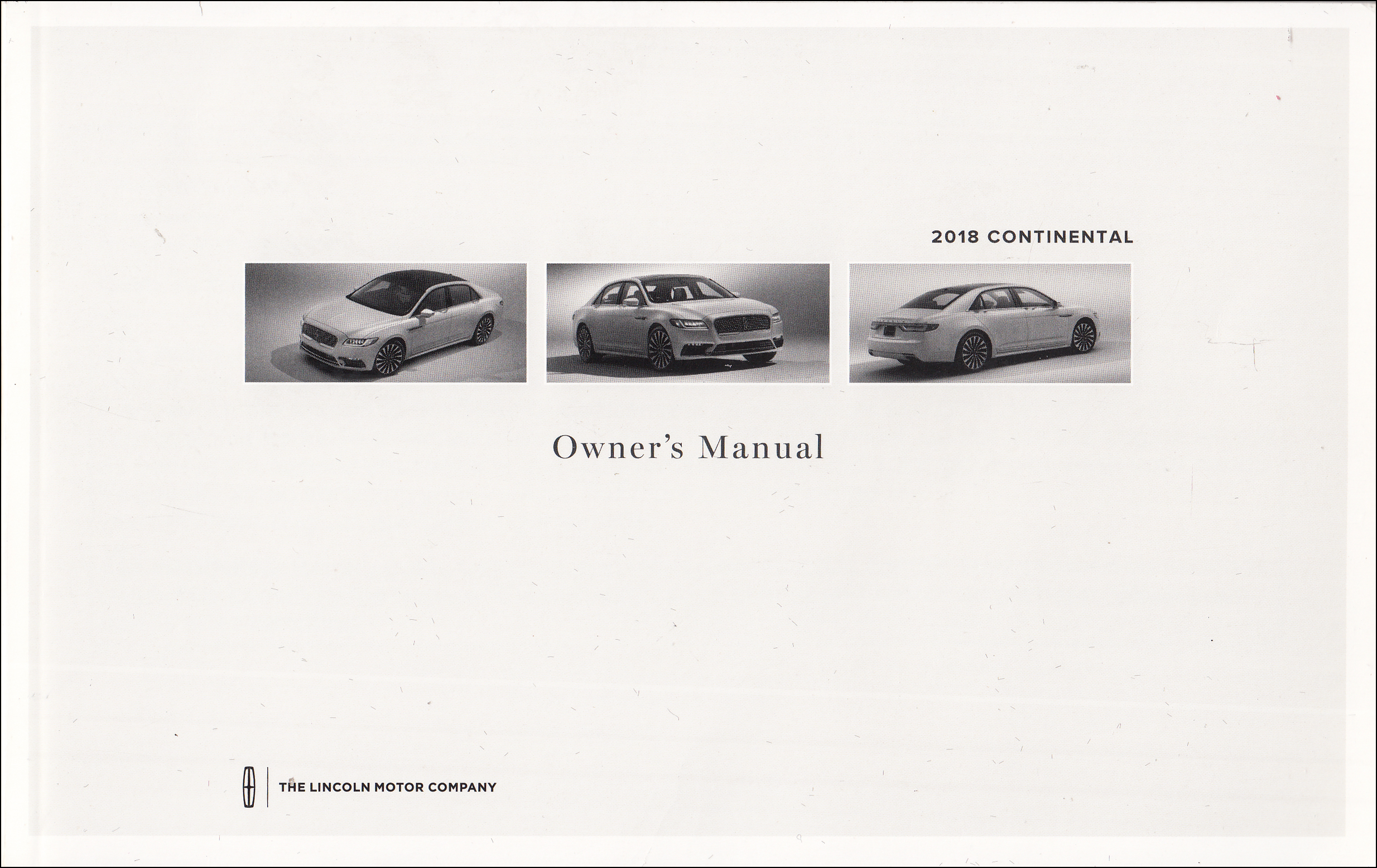 2018 Lincoln Continental Owner's Manual Original