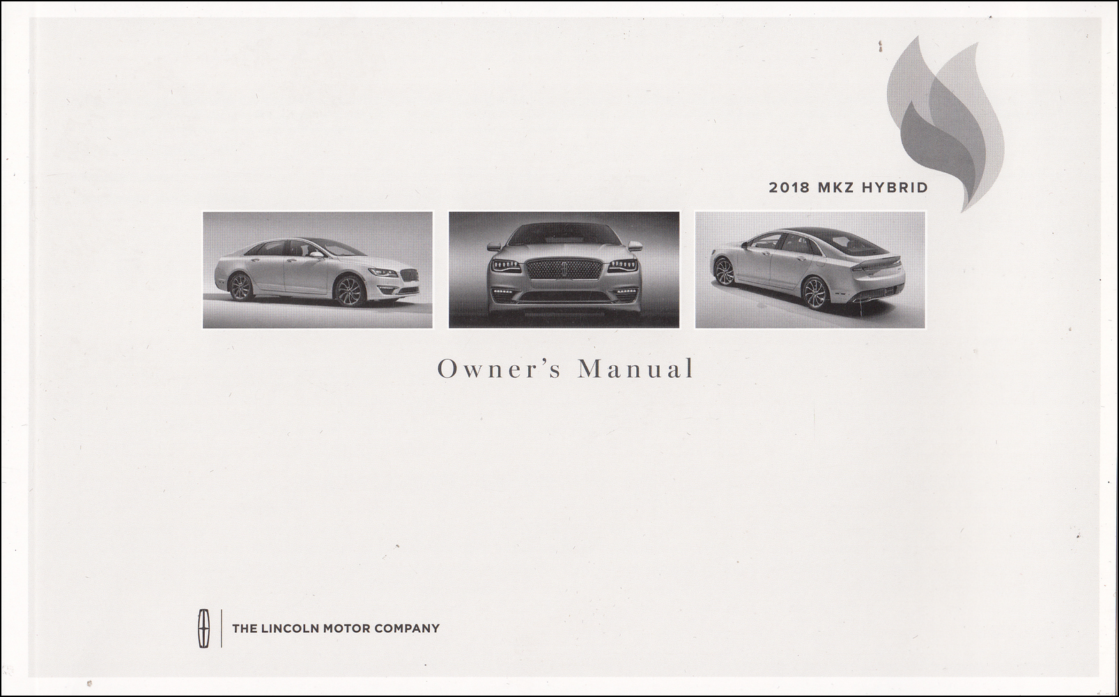 2018 Lincoln MKZ Hybrid Owner's Manual Original