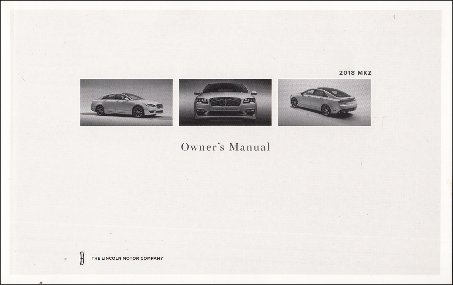 2018 Lincoln MKZ Owner's Manual Original - Gas