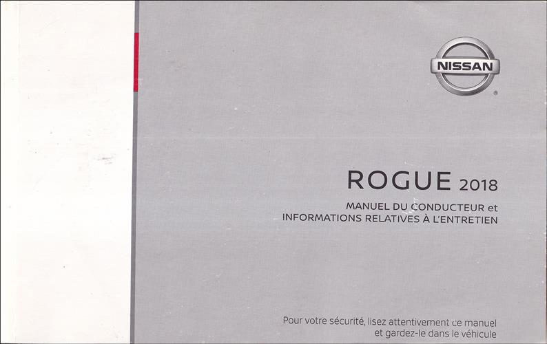 2018 Nissan Rogue FRENCH Owner's Manual Original Canadian Manuel du Conducteur
