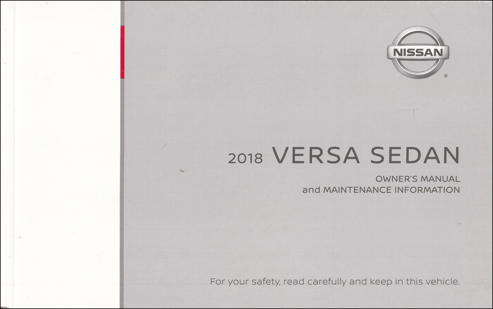 2018 Nissan Versa Sedan Owner's Manual Original