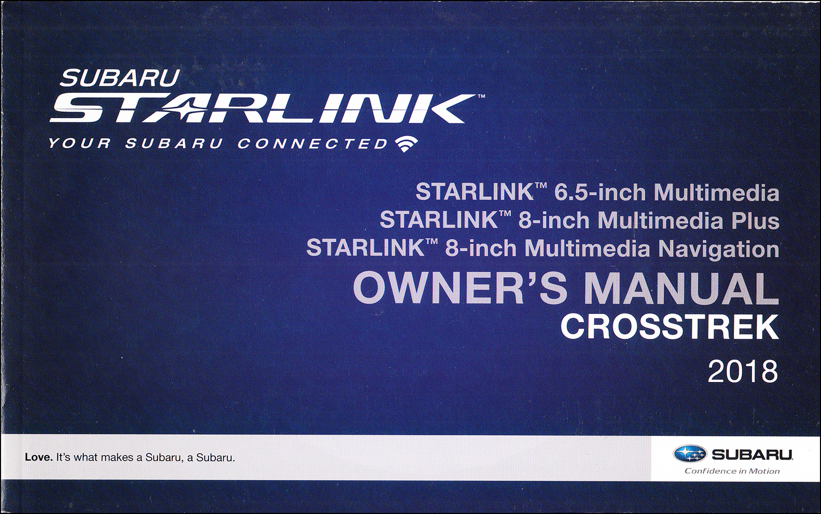 2018 Subaru Crosstrek Starlink Navigation & Multimedia System Owner's Manual Original