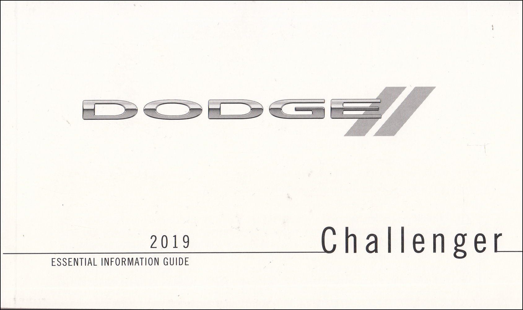 2019 Dodge Challenger Essential Information Guide Owner's Manual Original