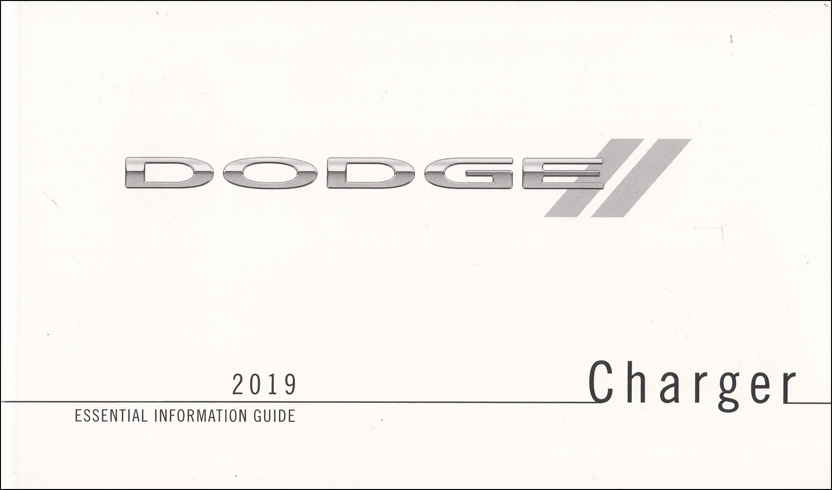 2019 Dodge Charger Essential Information Guide Owner's Manual Original