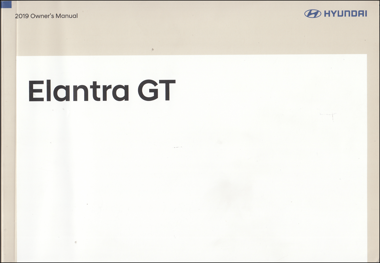 2019 Hyundai Elantra GT Owner's Manual Original