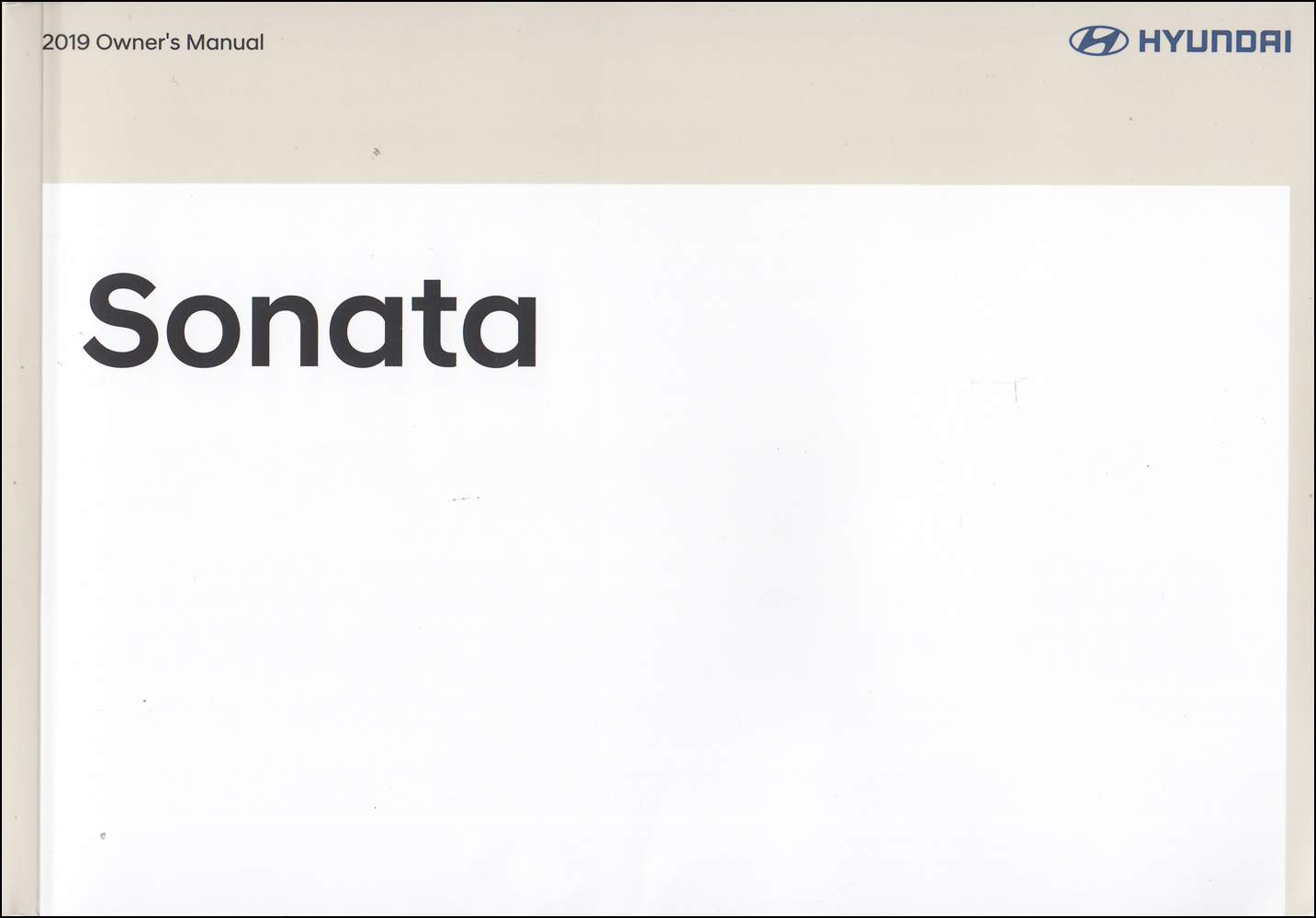2019 Hyundai Sonata Owner's Manual Original