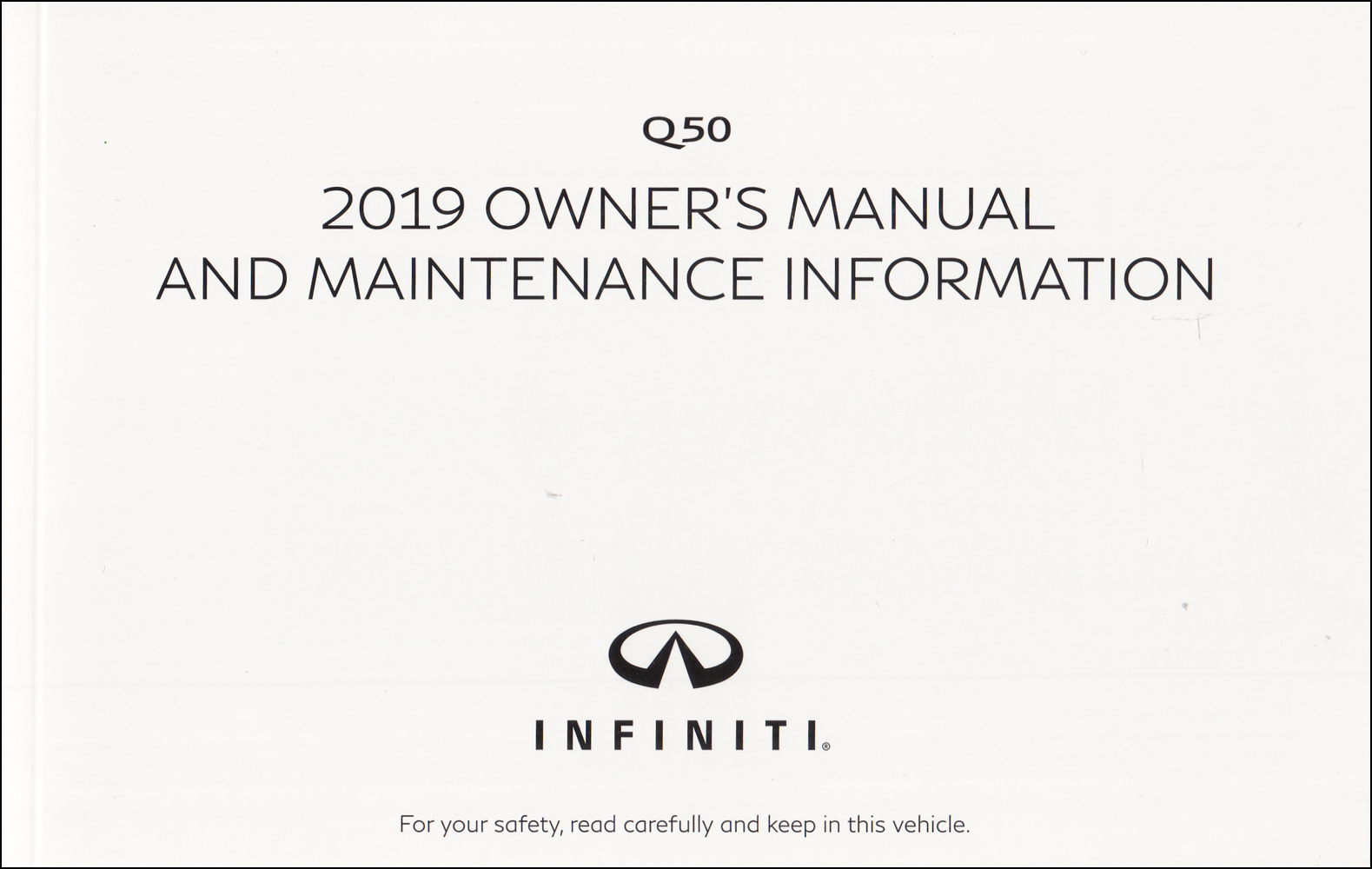 2019 Infiniti Q50 Owner's Manual Original