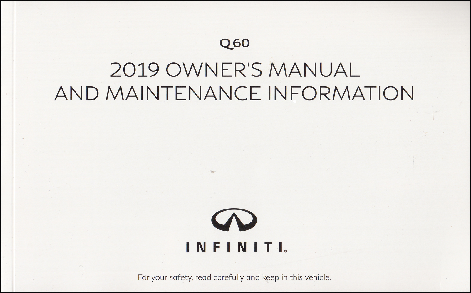 2019 Infiniti Q60 Owner's Manual Original