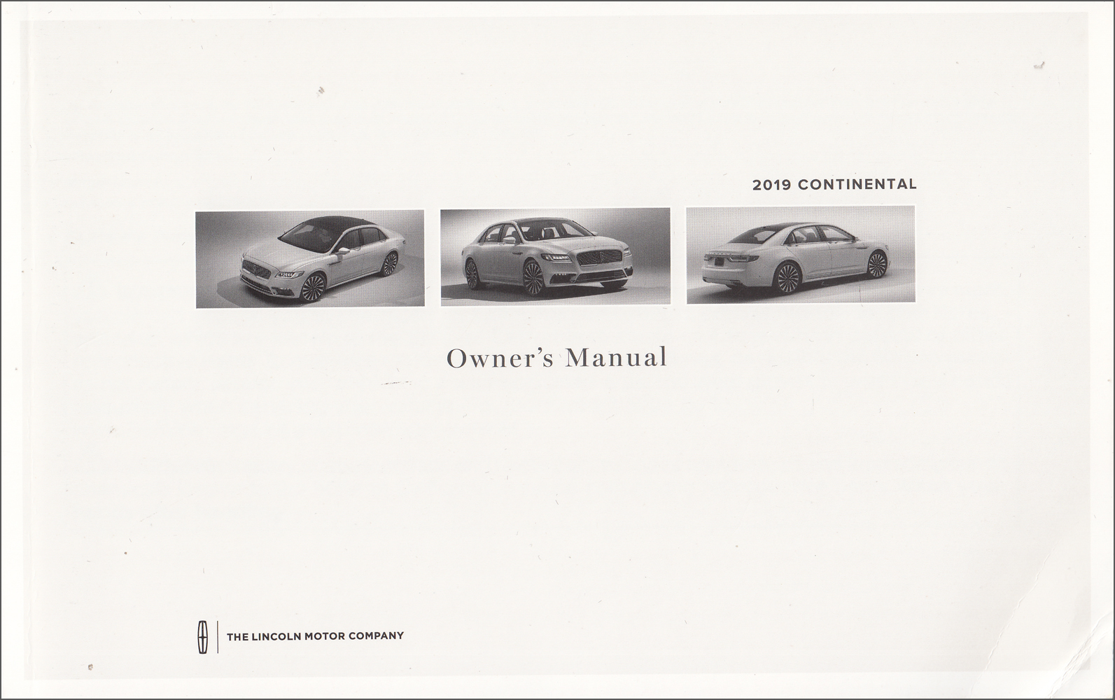 2019 Lincoln Continental Owner's Manual Original