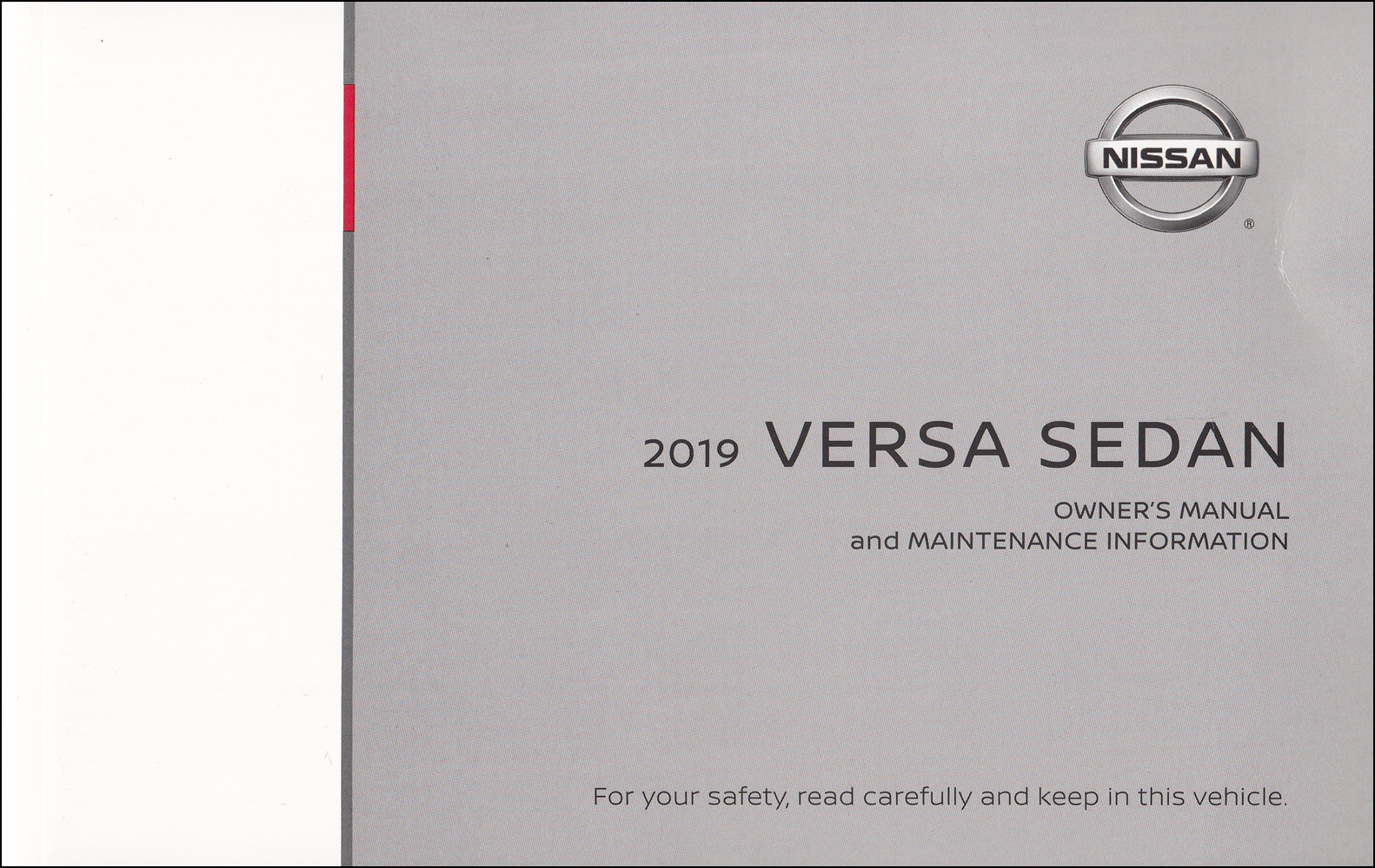 2019 Nissan Versa Sedan Owner's Manual Original