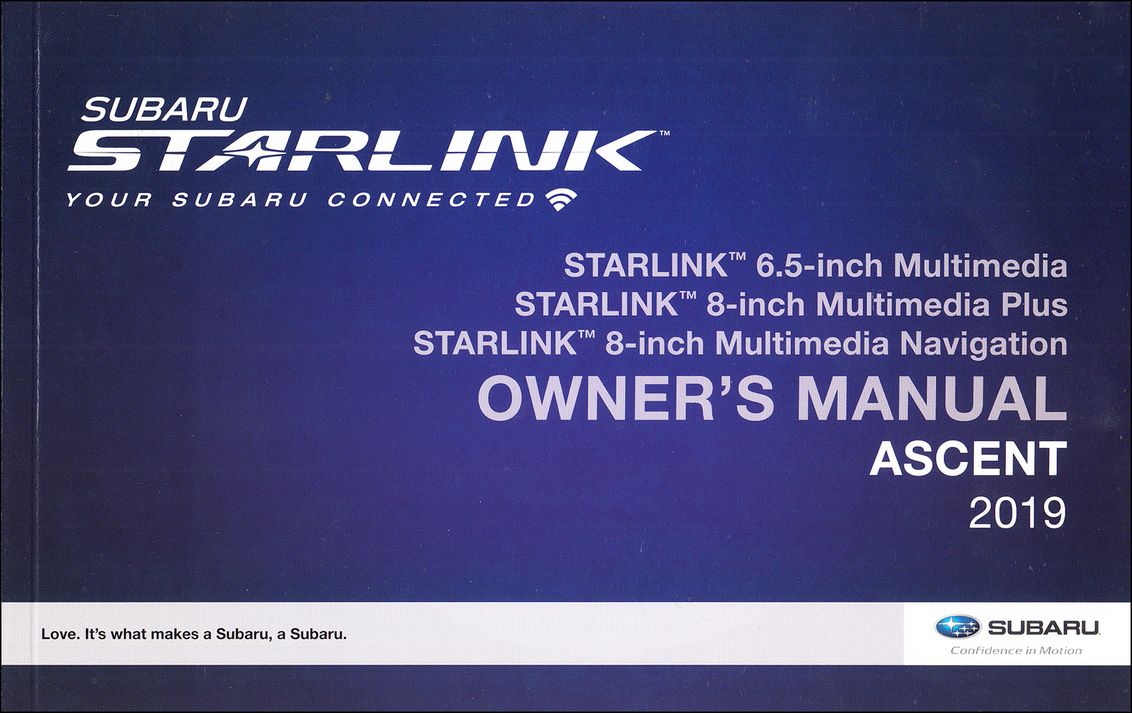 2019 Subaru Ascent Starlink Navigation & Multimedia System Owner's Manual Original