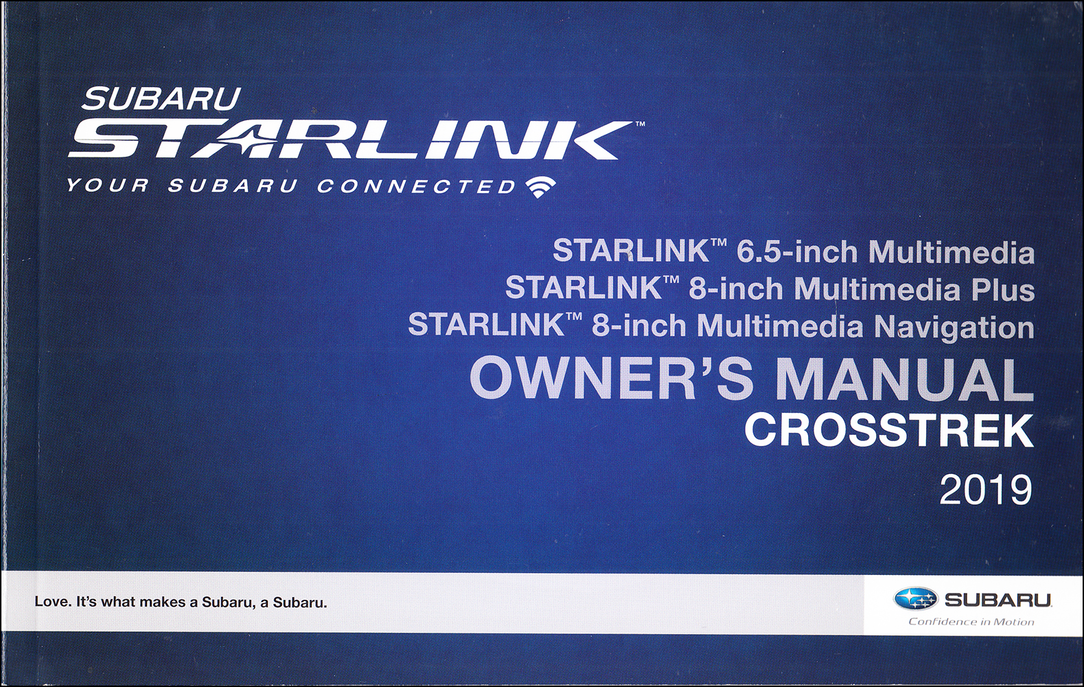 2019 Subaru Crosstrek Gas Starlink Navigation & Multimedia System Owner's Manual Original