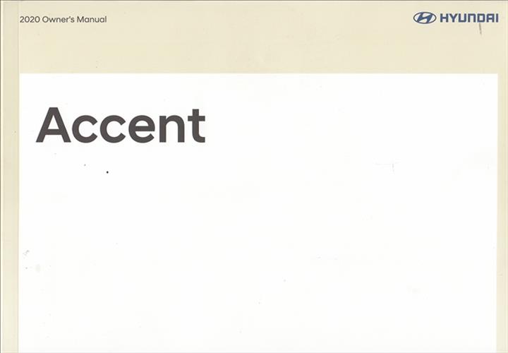 2020 Hyundai Accent Owner's Manual Original