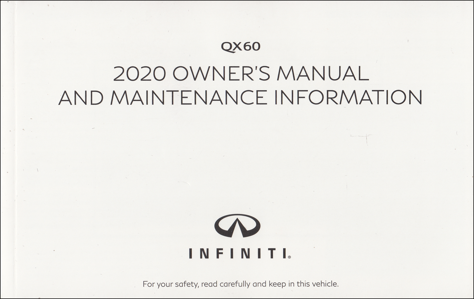 2020 Infiniti QX60 Owner's Manual Original