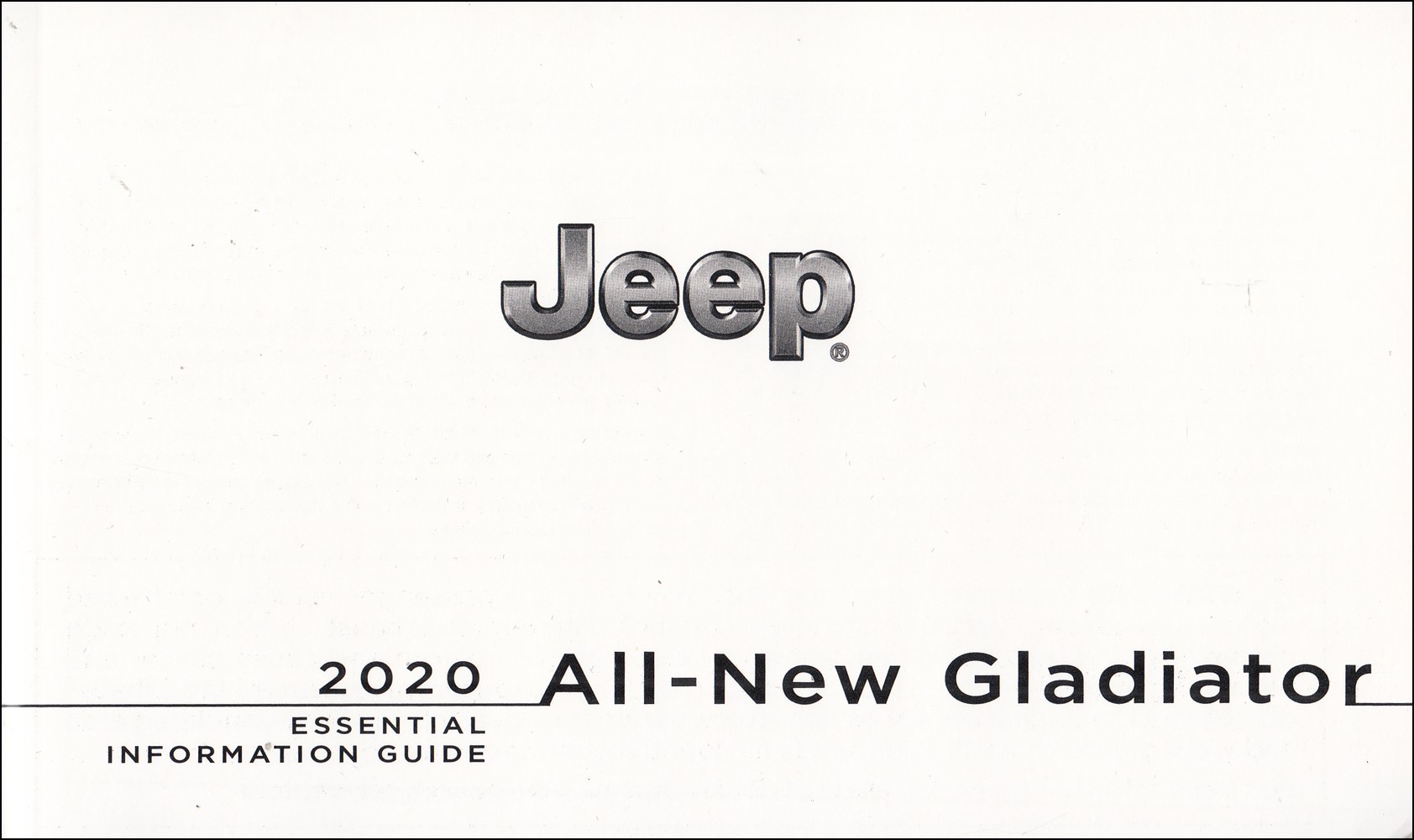 2020 Jeep  Gladiator Essential Information Guide Owner's Manual Original