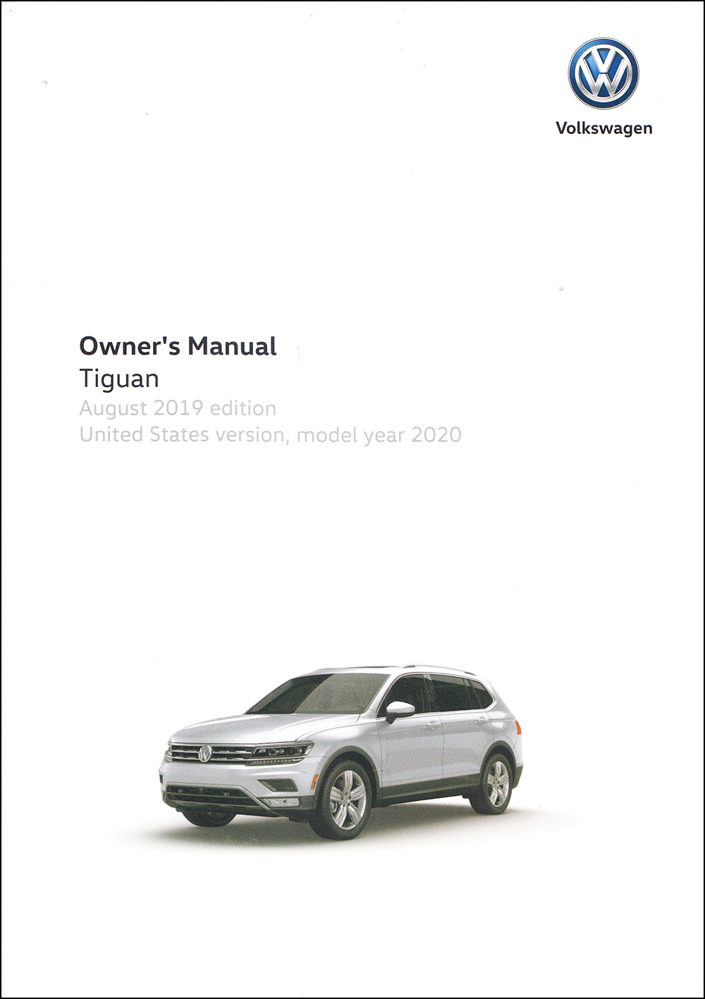 2020 Volkswagen Tiguan Owner's Manual Original