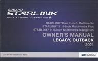 2021 Subaru Legacy / Outback Starlink Navigation & Multimedia System Owner's Manual Original