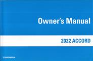 2022 Honda Accord Owner's Manual Original Gas