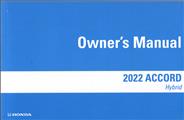 2022 Honda Accord Hybrid Owner's Manual Original