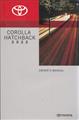 2022 Toyota Corolla Hatchback Owners Manual Original