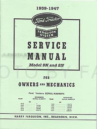 1939-1947 Ford 2N & 9N Tractor Shop Manual Reprint