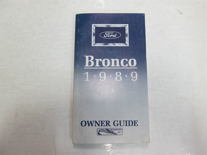 1989 Ford Bronco Owner's Manual Original