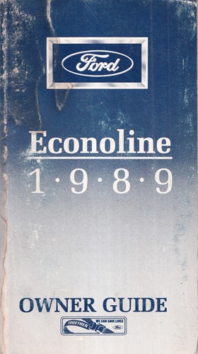 1989 Ford Econoline Van & Club Wagon Owner's Manual Original