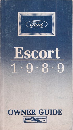 1989 Ford Escort Owner's Manual Original