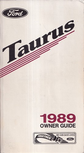 1989 Ford Taurus Owner's Manual Original