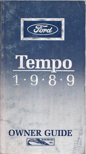 1989 Ford Tempo Owner's Manual Original