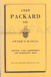 1939 Packard Six Owner's Manual Reprint 39 6
