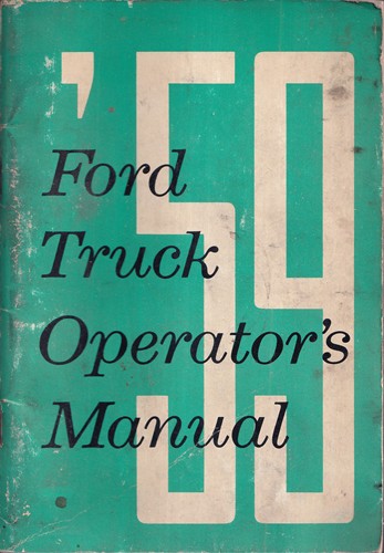 1959 Ford Pickup & Truck Owner's Manual Original