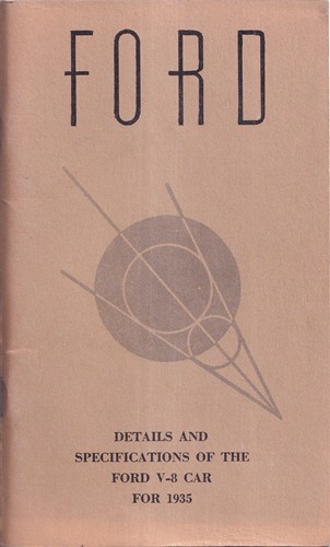 1935 Ford V8 Car Details and Specifications Manual