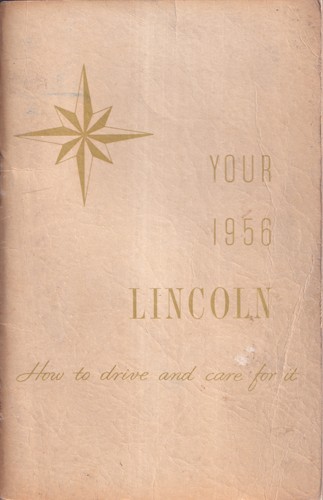 1956 Lincoln Capri & Premiere Owner's Manual Original