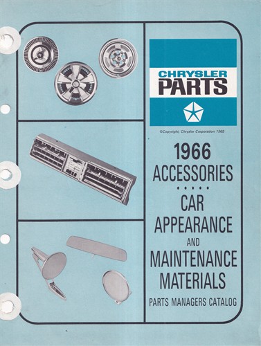 1966 MoPar Accessories Parts Book Original
