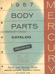 1957 Mercury Body Parts Book Original
