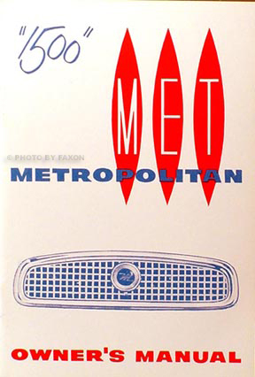 1958-1962 Metropolitan 1500 Reprint Owner's Manual