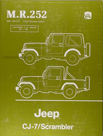 1984-1986 Jeep CJ-7 & Scrambler Shop Manual Original MR252
