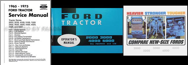 1965-1966 Ford Tractor 3 Manual set 2000-3000-4000-5000 Reprint