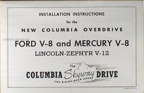 1941-1948 Ford Lincoln Mercury Columbia Overdrive Axle Manual Reprint  set of 4 items