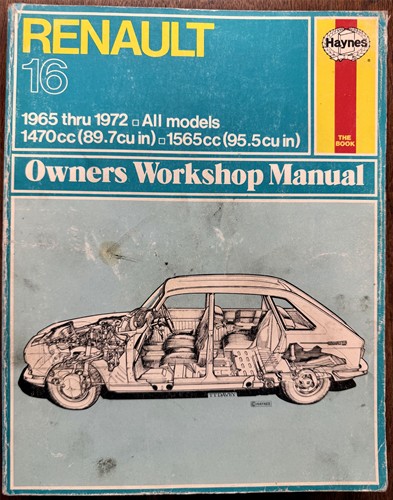 Haynes Owner’s Workshop Manual Renault 16 1965-1972