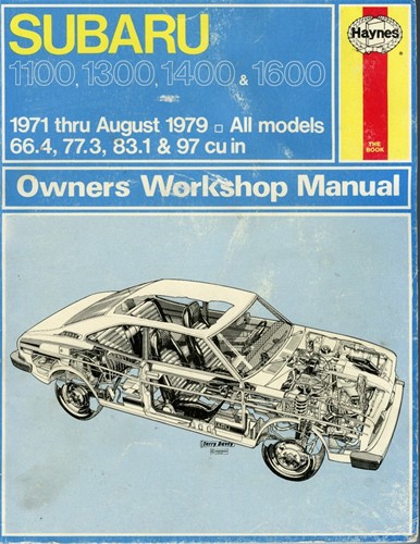 Haynes Automotive Repair Manual Subaru 1100, 1300, 1400, & 1600 1971-1979