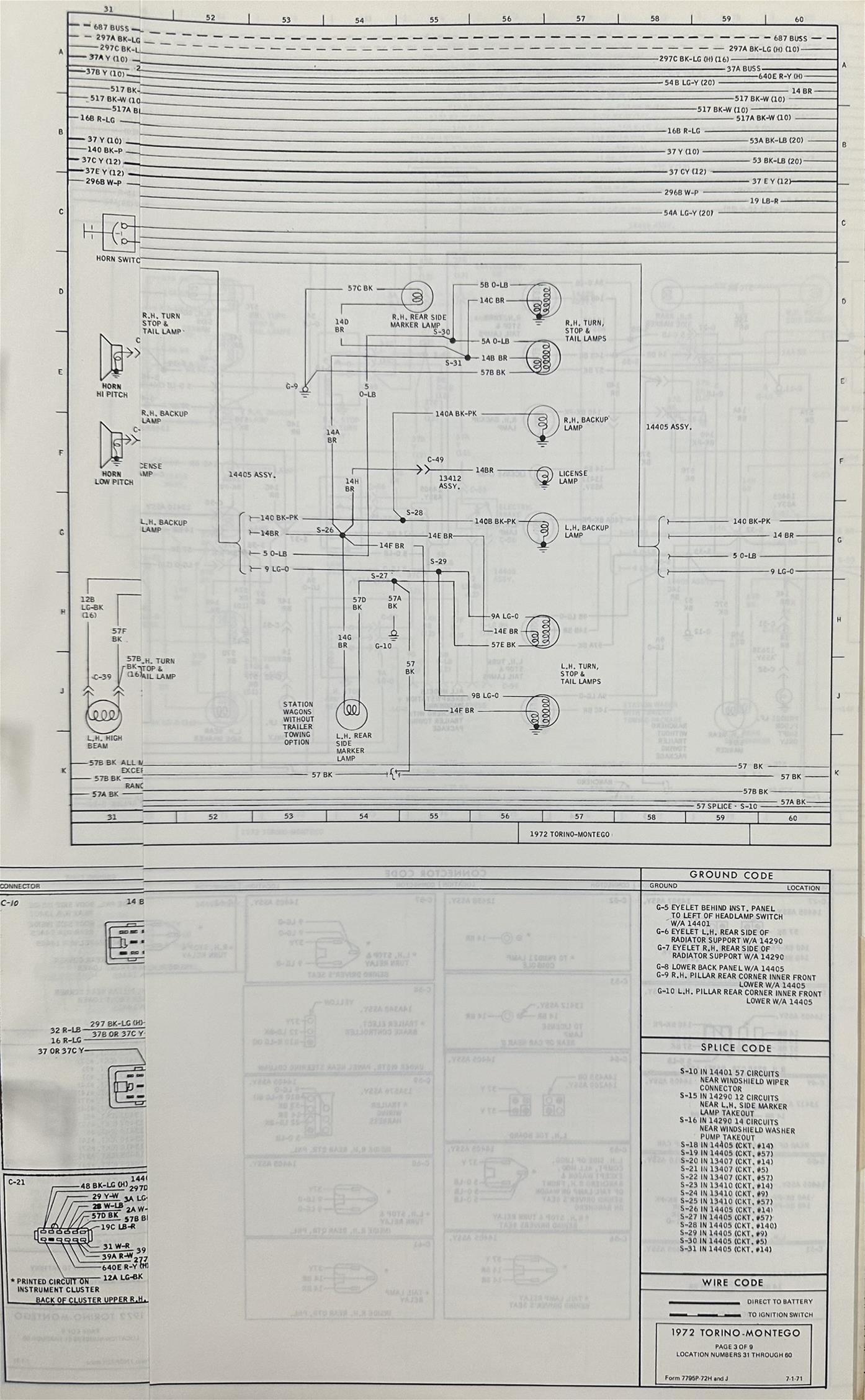 1972 Ford Torino Ranchero Montego Wiring Diagram Original