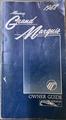 1988 Mercury Grand Marquis Owner's Manual Original