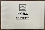 1984 Chevrolet Corvette Owner's Manual Factory Reprint printed by GM
