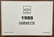 1988 Chevrolet Corvette Owner's Manual Factory Reprint printed by GM