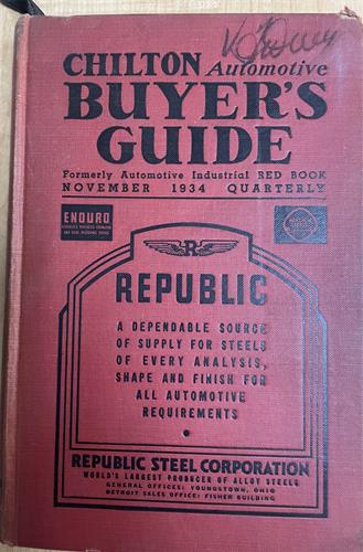 Chilton Automotive Buyer's Guide November 1934