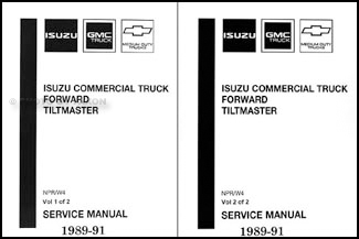 1989-1991 NPR & W4 Truck Repair Manual 2 Volume Set 