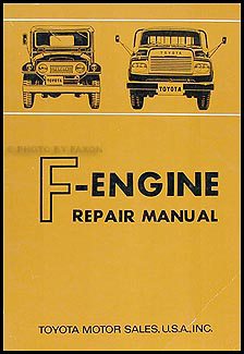 1966-1968 Toyota Land Cruiser F-Engine Engine Manual Original